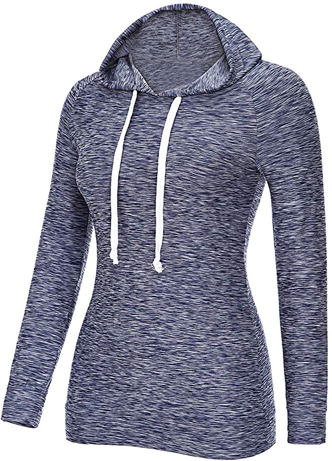 Women's Active Pullover Hoodie Long Sleeve Lightweight Slimming Sweatshirt Dry Fit Fabric Unisex