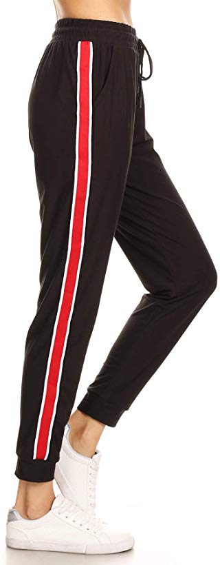 LA12ST Women's Juniors Soft Jogger Pants Drawstring Pockets