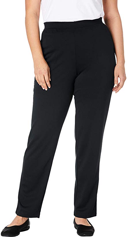 Woman Within Women's Plus Size Straight Leg Ponte Knit Pant