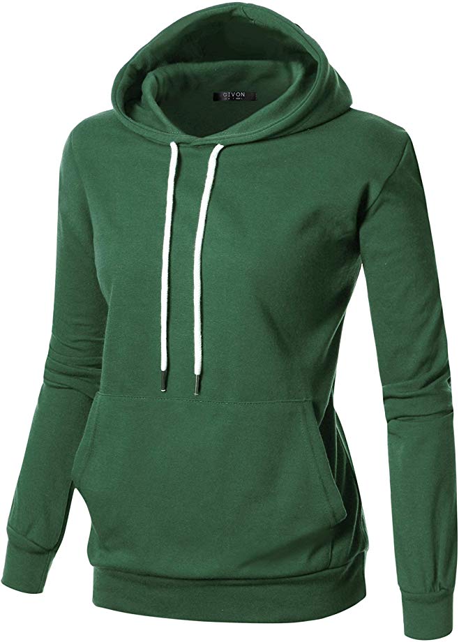 GIVON Womens Comfortable Long Sleeve Lightweight Pullover Hoodie with Kanga Pocket