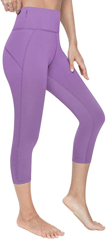 VUTRU Women's Yoga Capri Pants Tummy Control Workout Running Yoga Leggings w Pockets