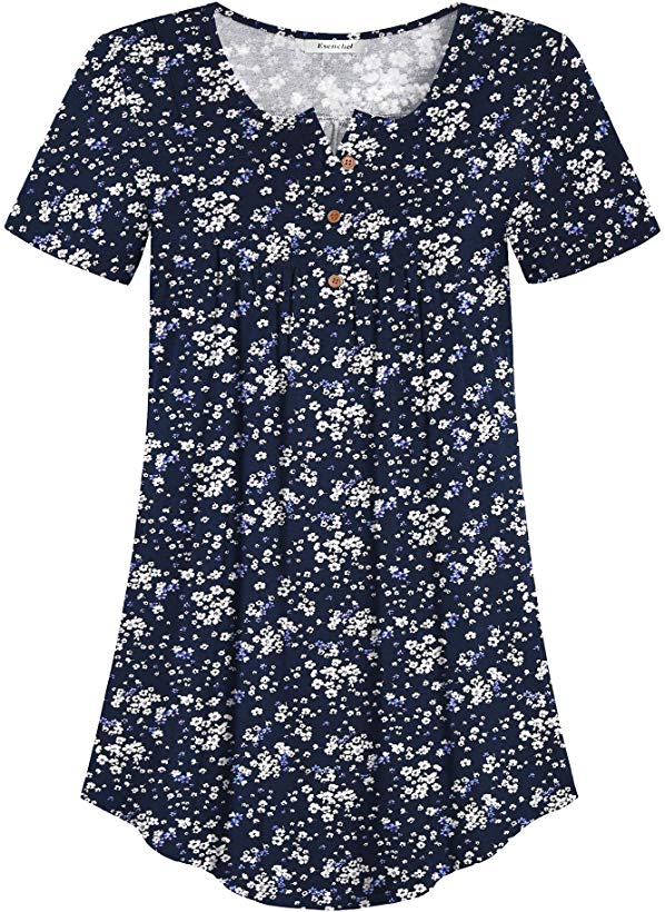 Esenchel Women's Loose Blouse Flowy Tunic Top