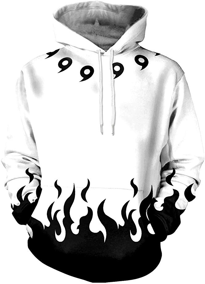 Memoryee 3D Naruto Anime Pattern Printed Pullover Hoodie Unisex Plus Size Outwear Lightweight Sweatshirt