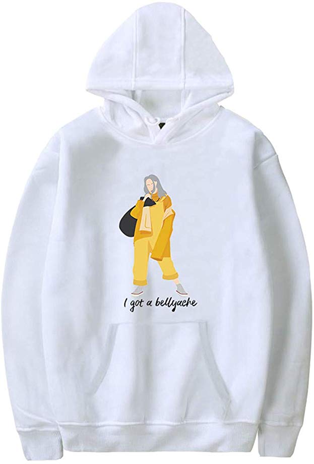 FLYCHEN Women's Fashion Pullover with Pocket Billie Eilish Hoodies for Fan Support