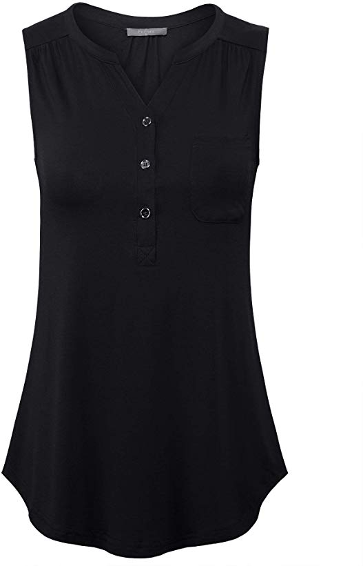 Furnex Women's Summer Sleeveless Tunics Floral Casual Loose Comfy Flowy Tank Tops