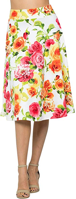 Junky Closet Women's A Line Knee Length High Waisted Skirt (Made in USA)