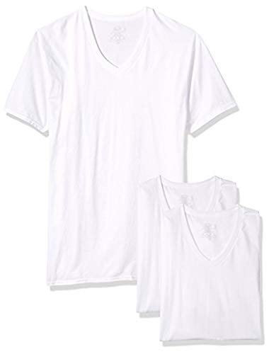 Fruit of the Loom Men's Size Tall Man White V-Neck 3-Pack