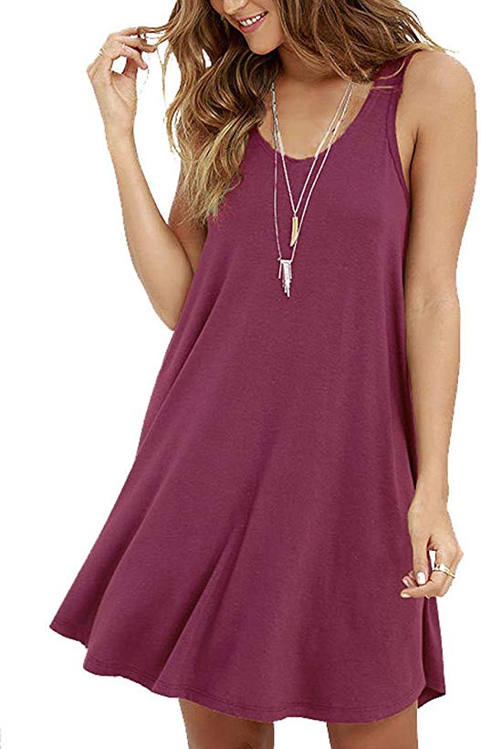 MOLERANI Women's Casual Swing Simple T-Shirt Loose Dress