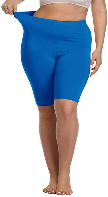 Kotii Women's Plus Size Stretch Short Leggings Modal Cotton Shorts Under Dresses Leggings Pants