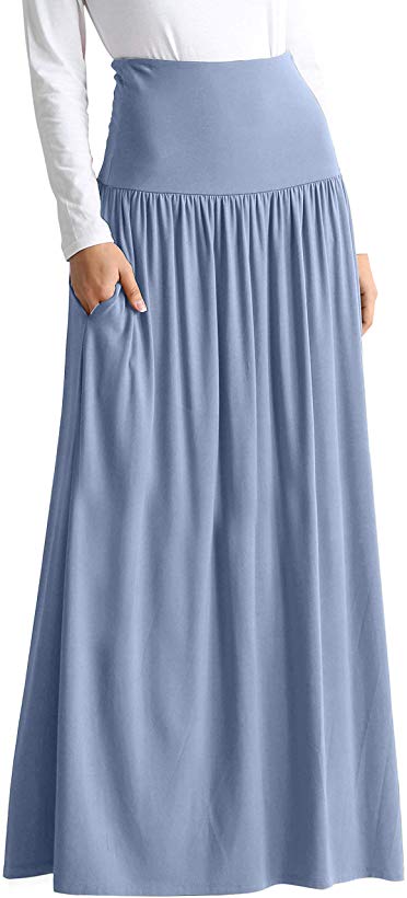 Womens Long Maxi Skirt with Pockets Reg and Plus Size - Made in The USA