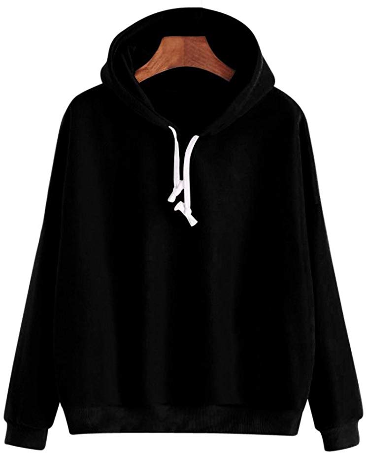 Women Hoodies, Shybuy Women Solid Long Sleeve Casual Hooded Sweatshirt Pullover Drop Shoulder Hoodies Top Blouse