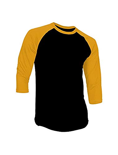 DS Men's Plain Raglan Shirt 3/4 Sleeve Athletic Baseball Jersey S-3XL (40+ Colors)