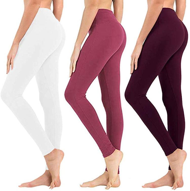 High Waisted Leggings for Women - Soft Athletic Tummy Control Pants for Running Cycling Yoga Workout - Reg & Plus Size