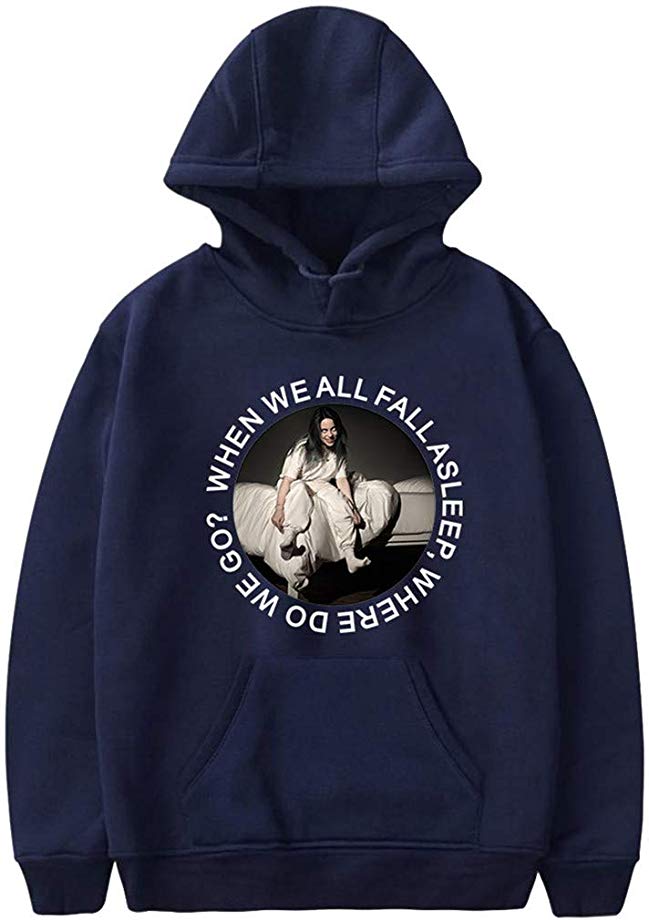 FLYCHEN Women Novelty Hoodie Billie Eilish Sweatshirts for Fan Support Hooded