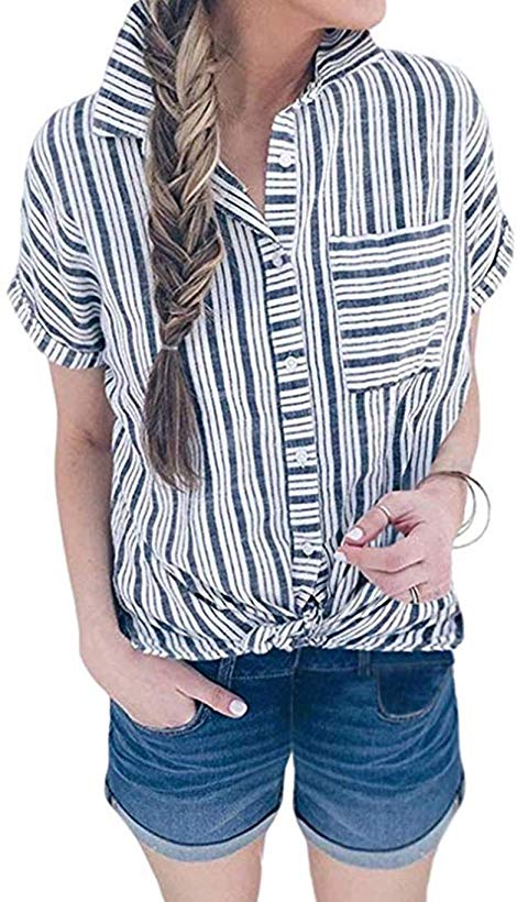 Women Floral Printed Long Roll up Sleeves Work Shirt Blouse Tops