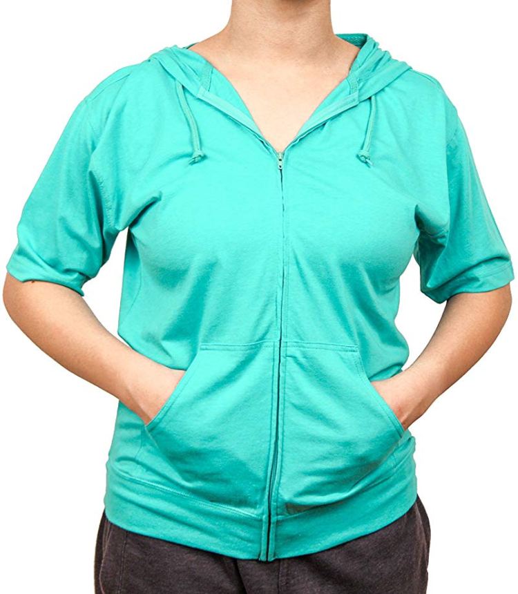 Cottonhood Short Sleeve Zip Hoodie Tee