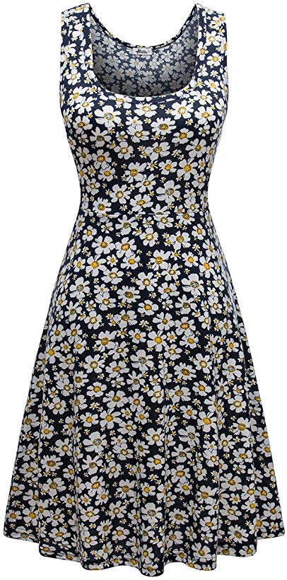 Herou Sleeveless Summer Flared Casual Dresses for Women