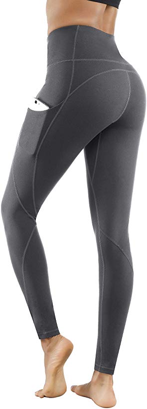 Lingswallow High Waist Yoga Pants - Yoga Pants with Pockets Tummy Control, 4 Ways Stretch Workout Running Yoga Leggings
